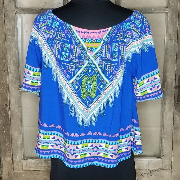 Flying Tomato top medium blue coral yellow green - Picture 3 of 4